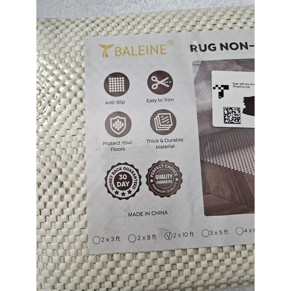 Baleine Rug Non‑Slip Gripper Pad 2ft x 10ft Anti‑Skid Floor Protector